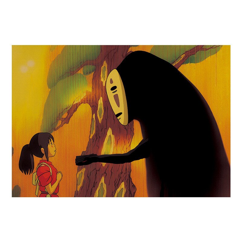 Anime Poster Vintage Hayao Miyazaki Movie Spirited Away Kraft Paper Wall Art Kid Room Decor Stickers Posters - 3