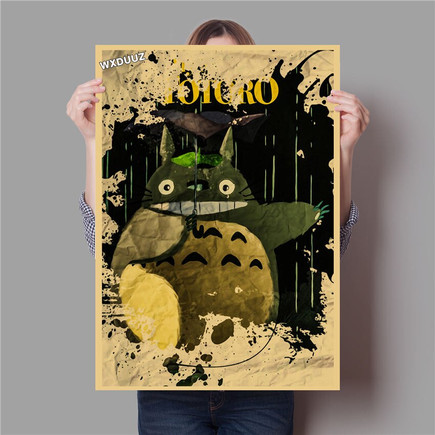 Anime Poster Home And Bar Decoration For Hayao Miyazaki On Vintage My Neighbor Totoro Kids Room Posters Canvas Painting M603 - 6