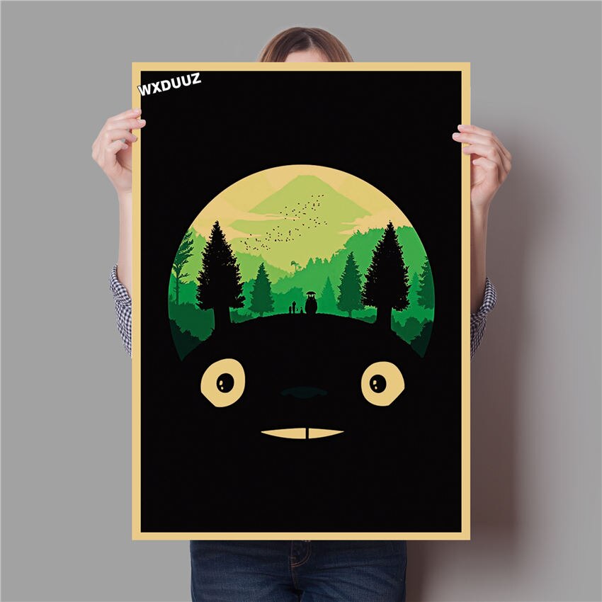 Anime Poster Home And Bar Decoration For Hayao Miyazaki On Vintage My Neighbor Totoro Kids Room Posters Canvas Painting M603 - 2