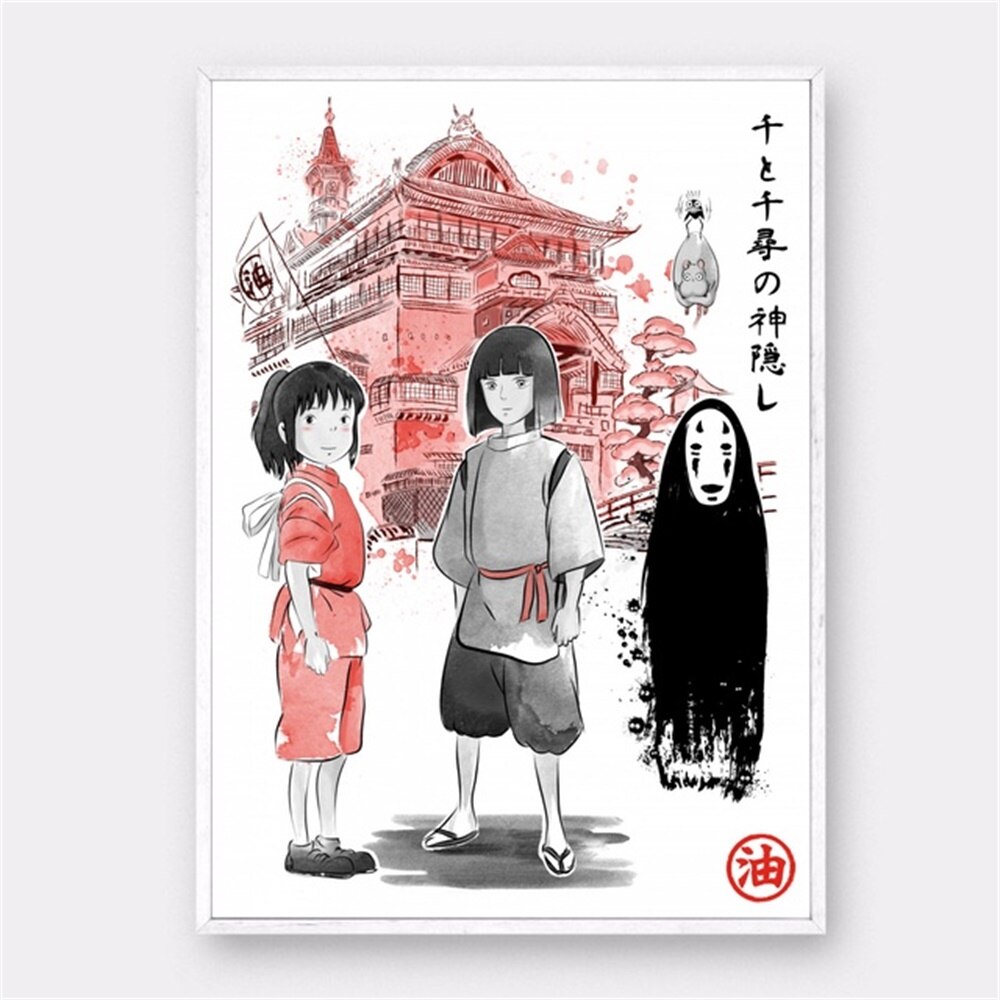 Anime Hayao Miyazaki Movie Canvas Painting Totoro Spirited Away Art Posters And Print Home Decor Vintage Pictures For Kid Room - 4